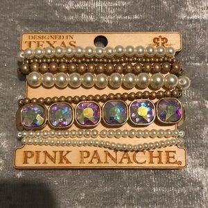 Pink Panache 8 layer bracelet clear crystals that capture all the colors.
